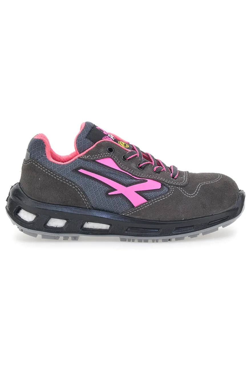 Antinfortunistiche grigie e rosa basse traspiranti U.Power Verok ESD S1PS SR