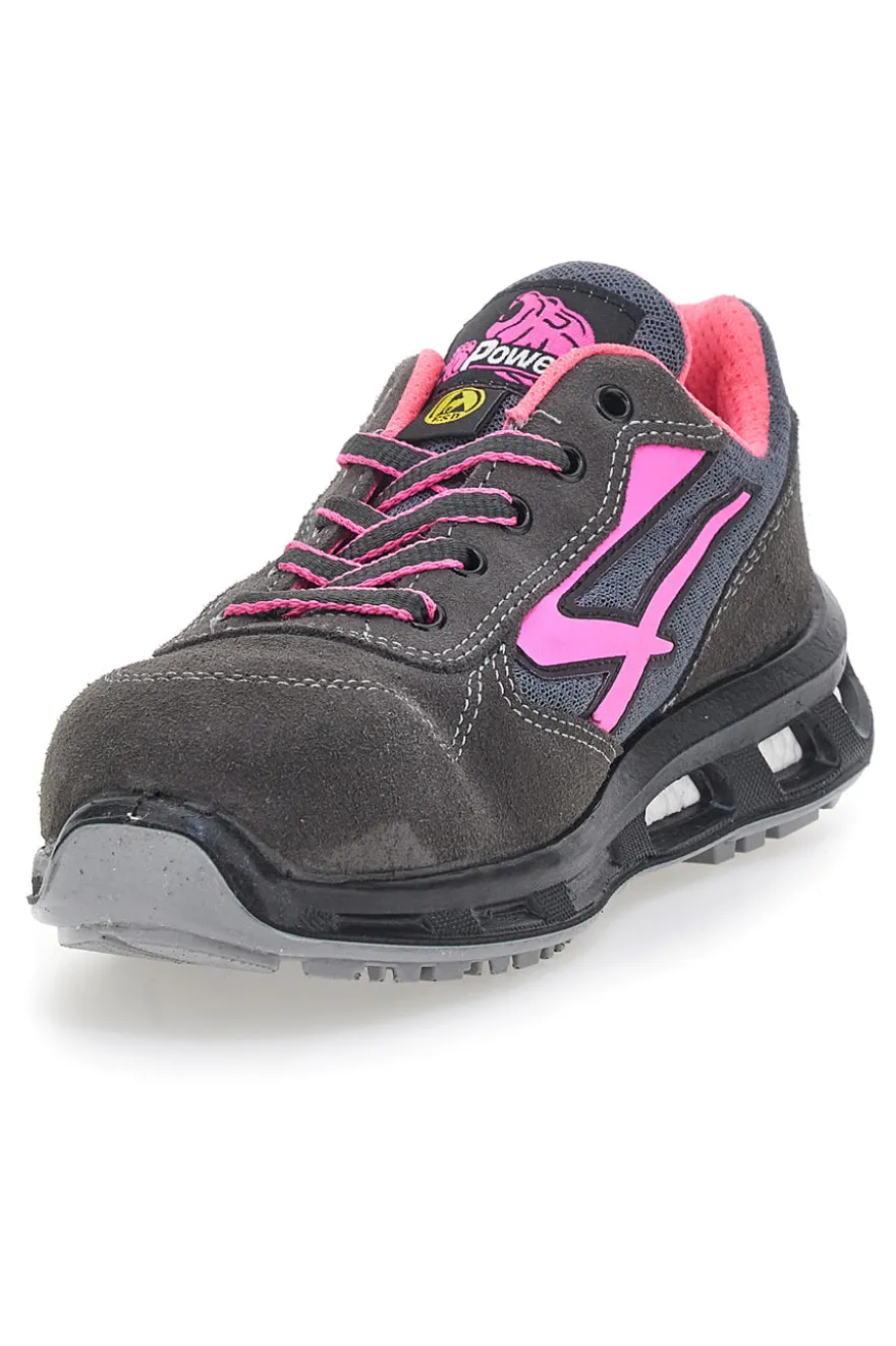 Antinfortunistiche grigie e rosa basse traspiranti U.Power Verok ESD S1PS SR