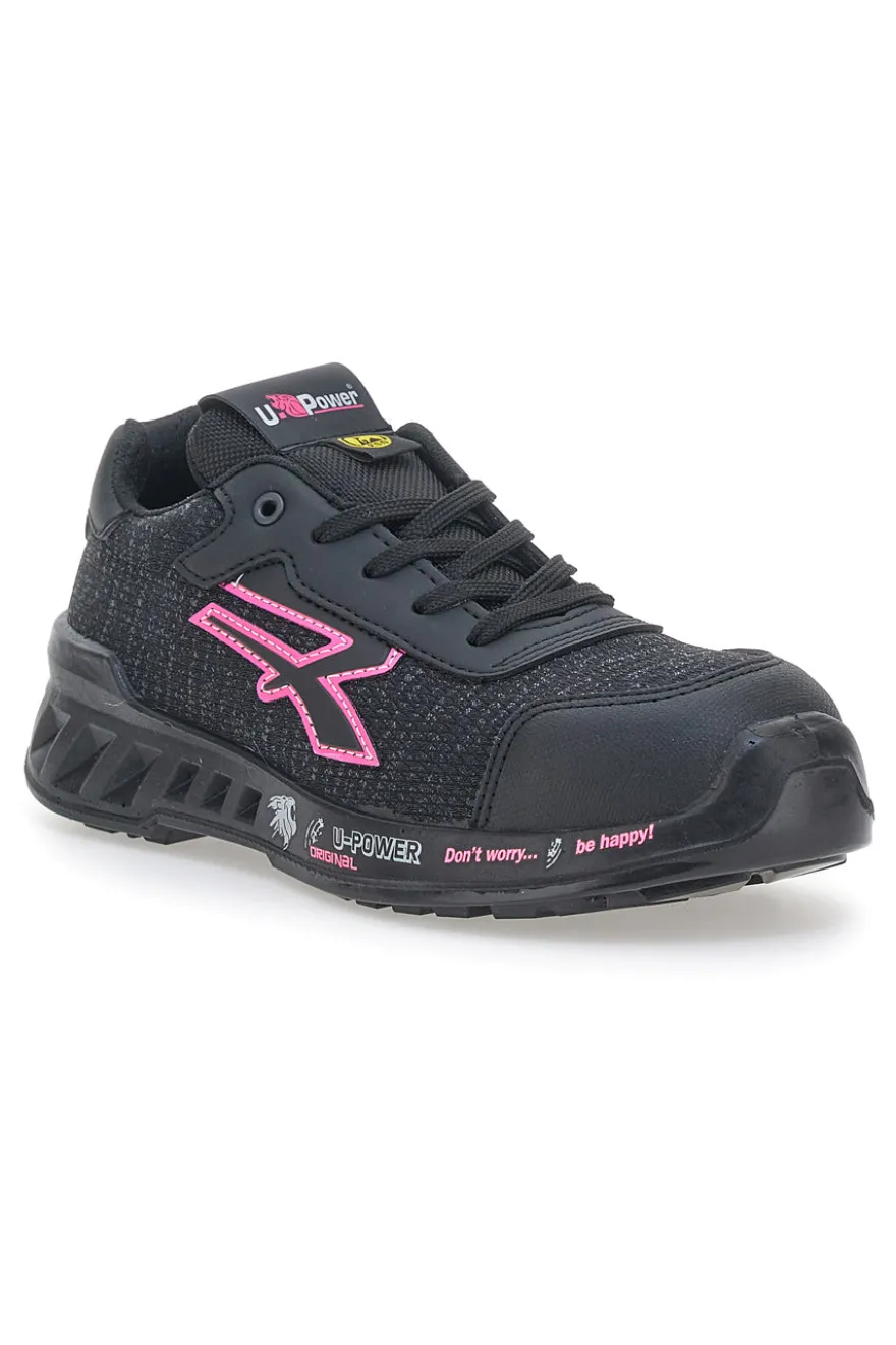 Antinfortunistiche nere e rosa leggere U.Power Michelle ESD S1PS SR