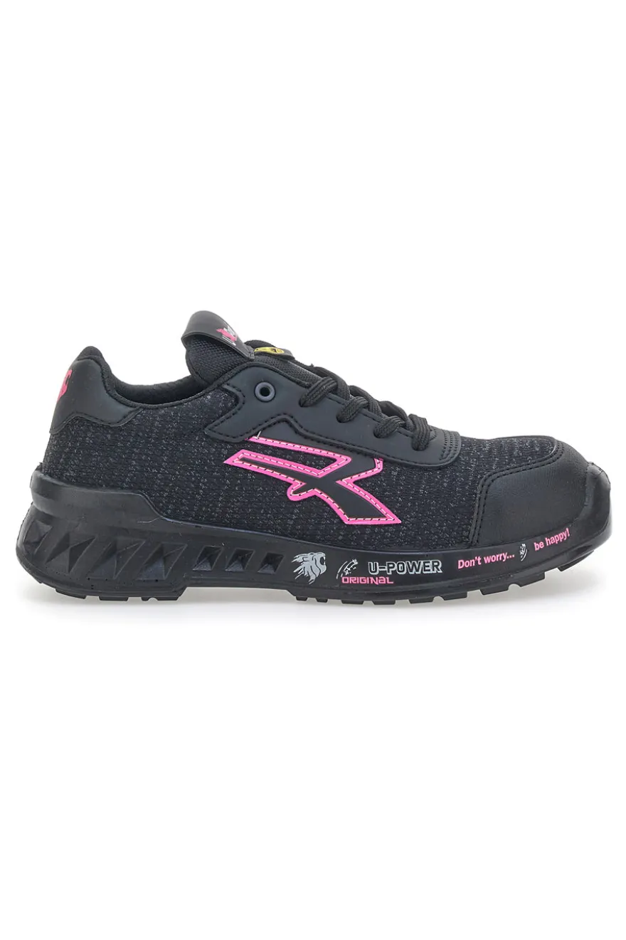 Antinfortunistiche nere e rosa leggere U.Power Michelle ESD S1PS SR