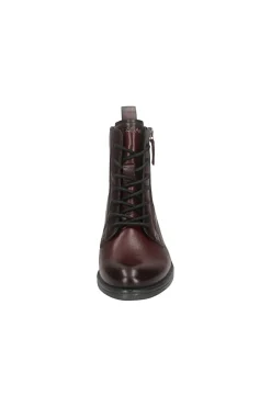Bagatt D11AFS3K4100 Burgunderfarbene Leder-Schnürstiefel mit Reißverschluss und warmem Futter