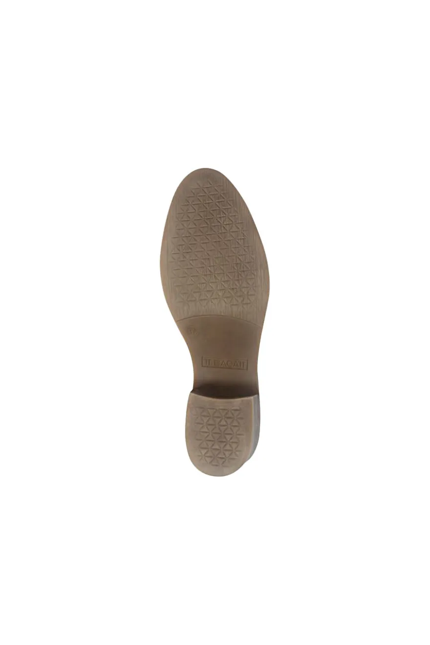 Bagatt D15AMQ361400 braune Lederstiefeletten mit Absatz und warmem Futter