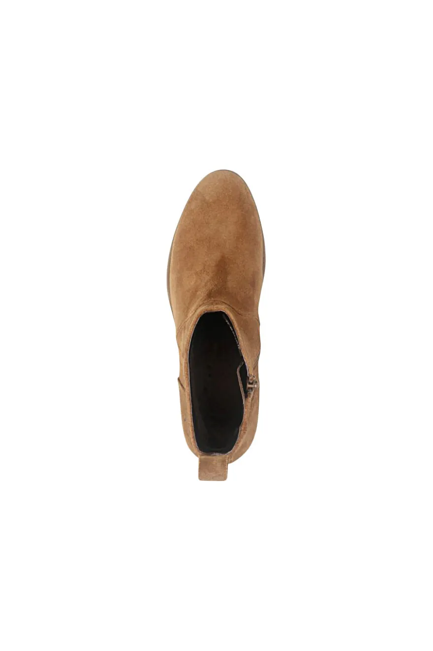 Bagatt D15AMQ361400 braune Lederstiefeletten mit Absatz und warmem Futter