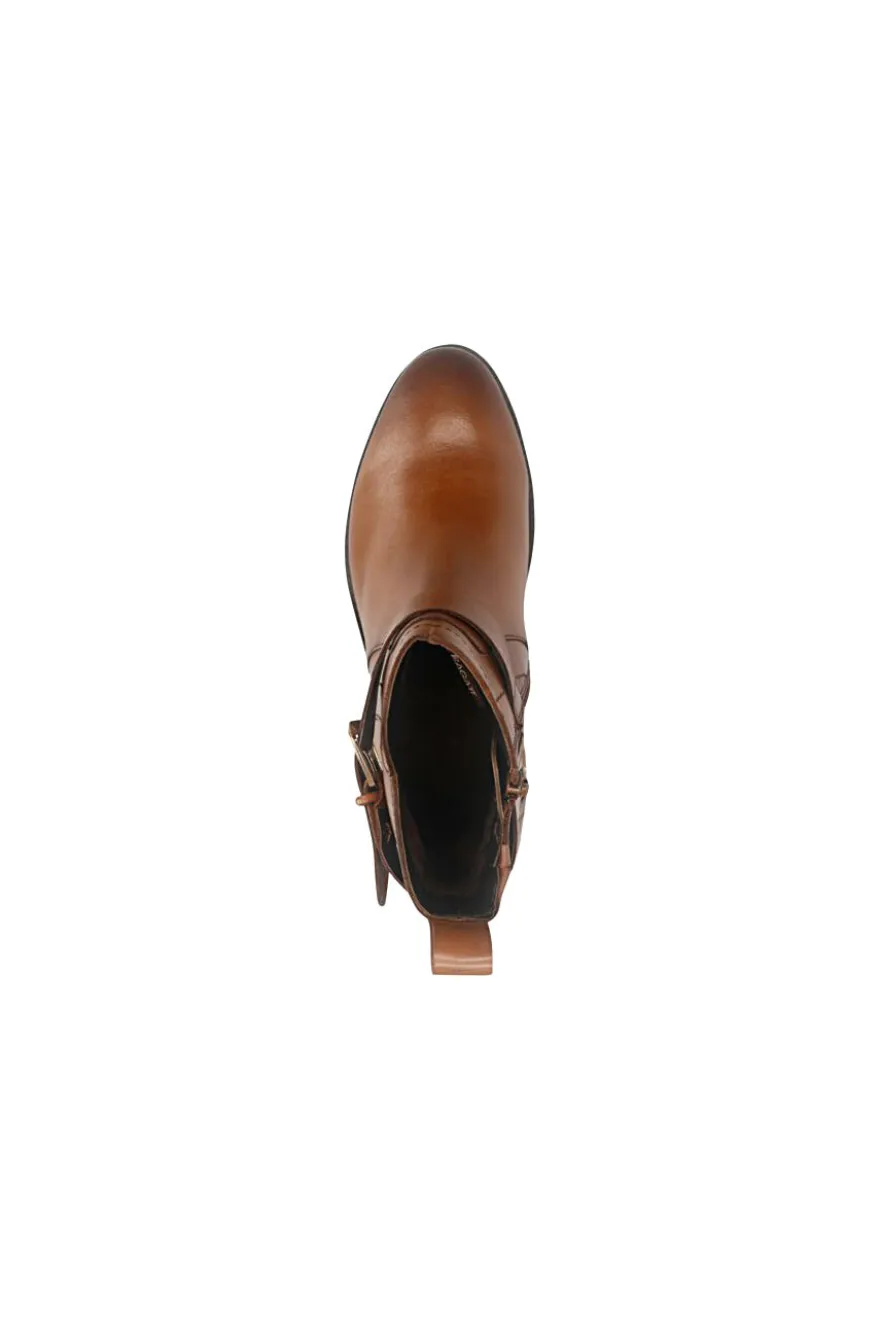 Bagatt D15AMQ374000 Stiefeletten aus warmem, braunem Leder mit Schnalle