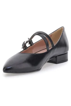 Ballerine a punta nere con cinturini incrociati PITTARELLO CLASS 892