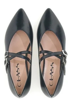 Ballerine a punta nere con cinturini incrociati PITTARELLO CLASS 892