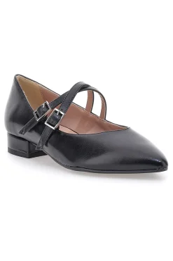 Ballerine a punta nere con cinturini incrociati PITTARELLO CLASS 892
