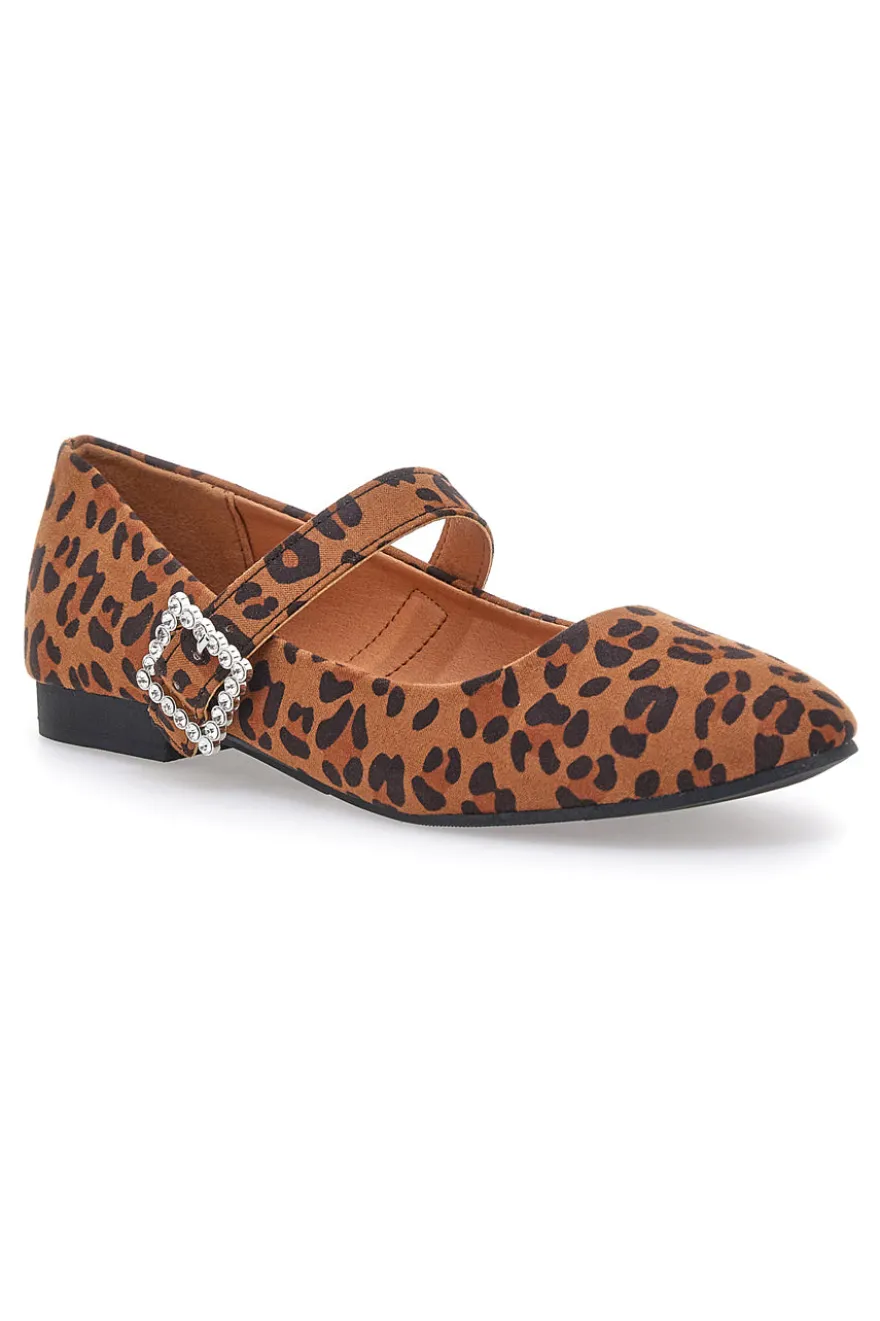 Ballerine animalier con cinturino gioiello The First IDEA2285