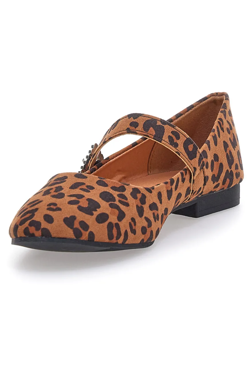 Ballerine animalier con cinturino gioiello The First IDEA2285
