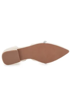 Ballerine Beige a Punta con Strass Mariella Burani 51098