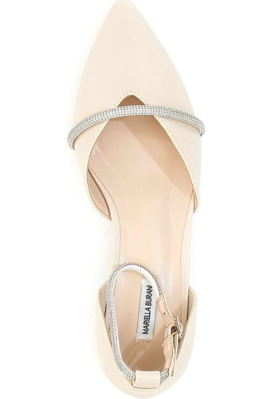 Ballerine Beige a Punta con Strass Mariella Burani 51098