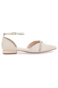 Ballerine Beige a Punta con Strass Mariella Burani 51098