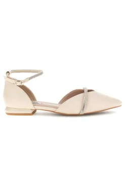Ballerine beige a punta con cinturino Burani 51098C841