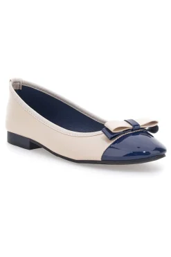Ballerine beige e blu con fiocco The First IDE6292