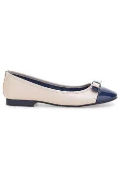 Ballerine beige e blu con fiocco The First IDE6292