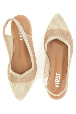 Ballerine beige in tessuto con soletta morbida The First PRESZ11