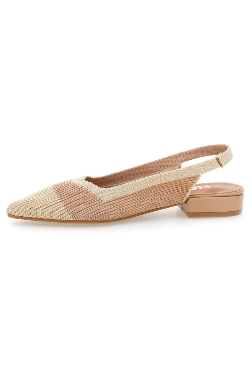 Ballerine beige in tessuto con soletta morbida The First PRESZ11