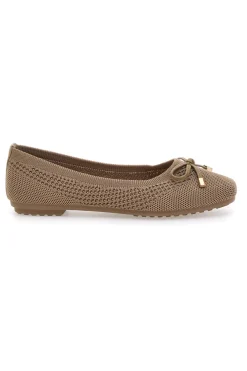 Ballerine beige in tessuto con soletta morbida The First PRE3