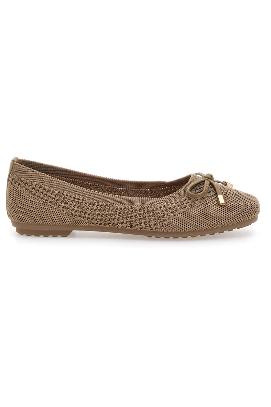 Ballerine beige in tessuto con soletta morbida The First PRE3
