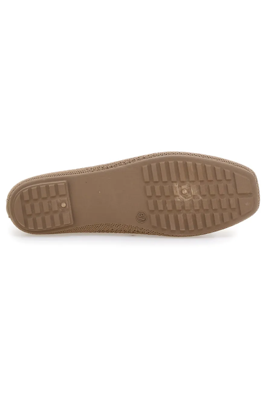 Ballerine beige in tessuto con soletta morbida The First PRE3
