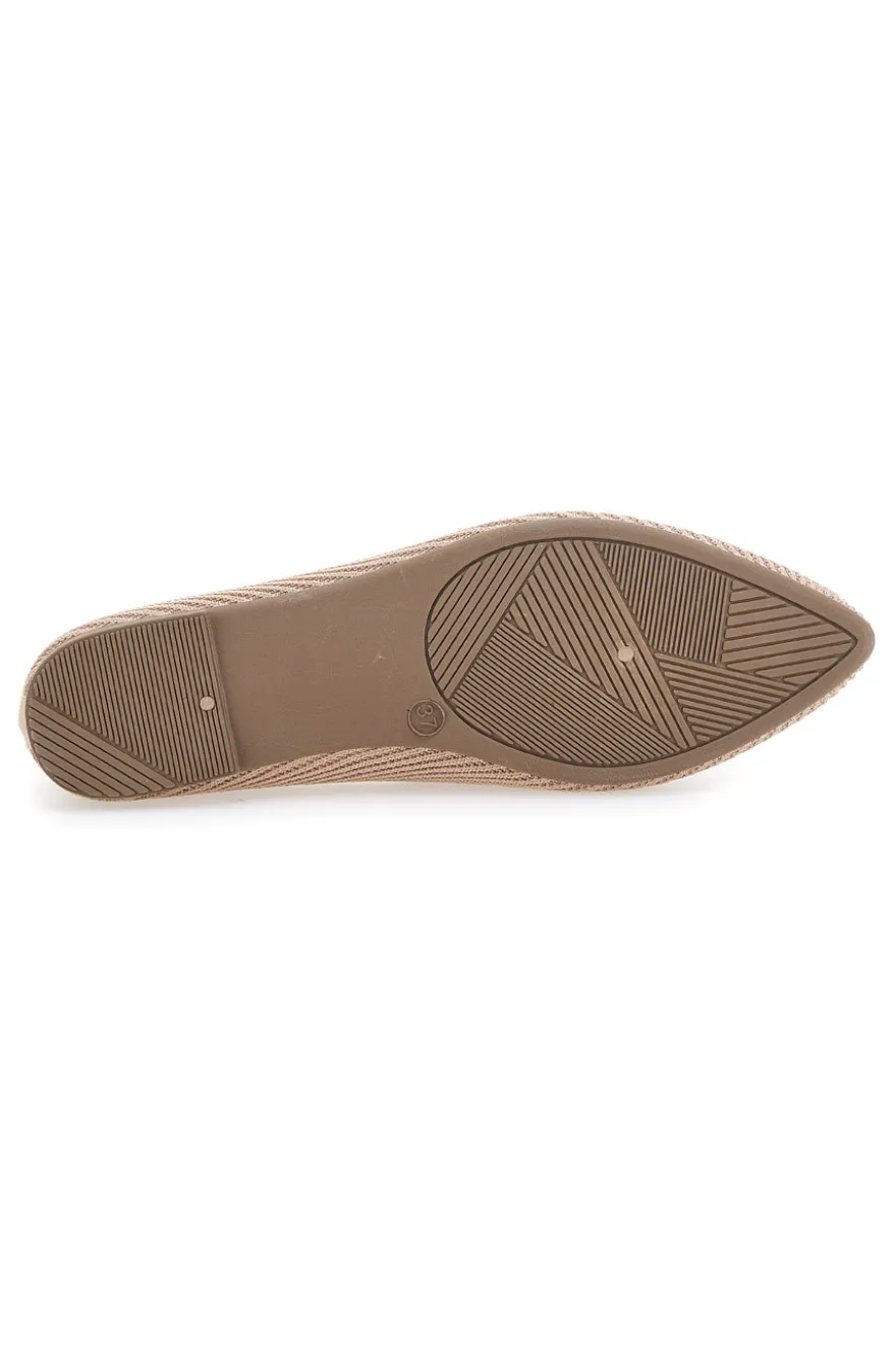 Ballerine beige in tessuto con soletta morbida The First PREA614