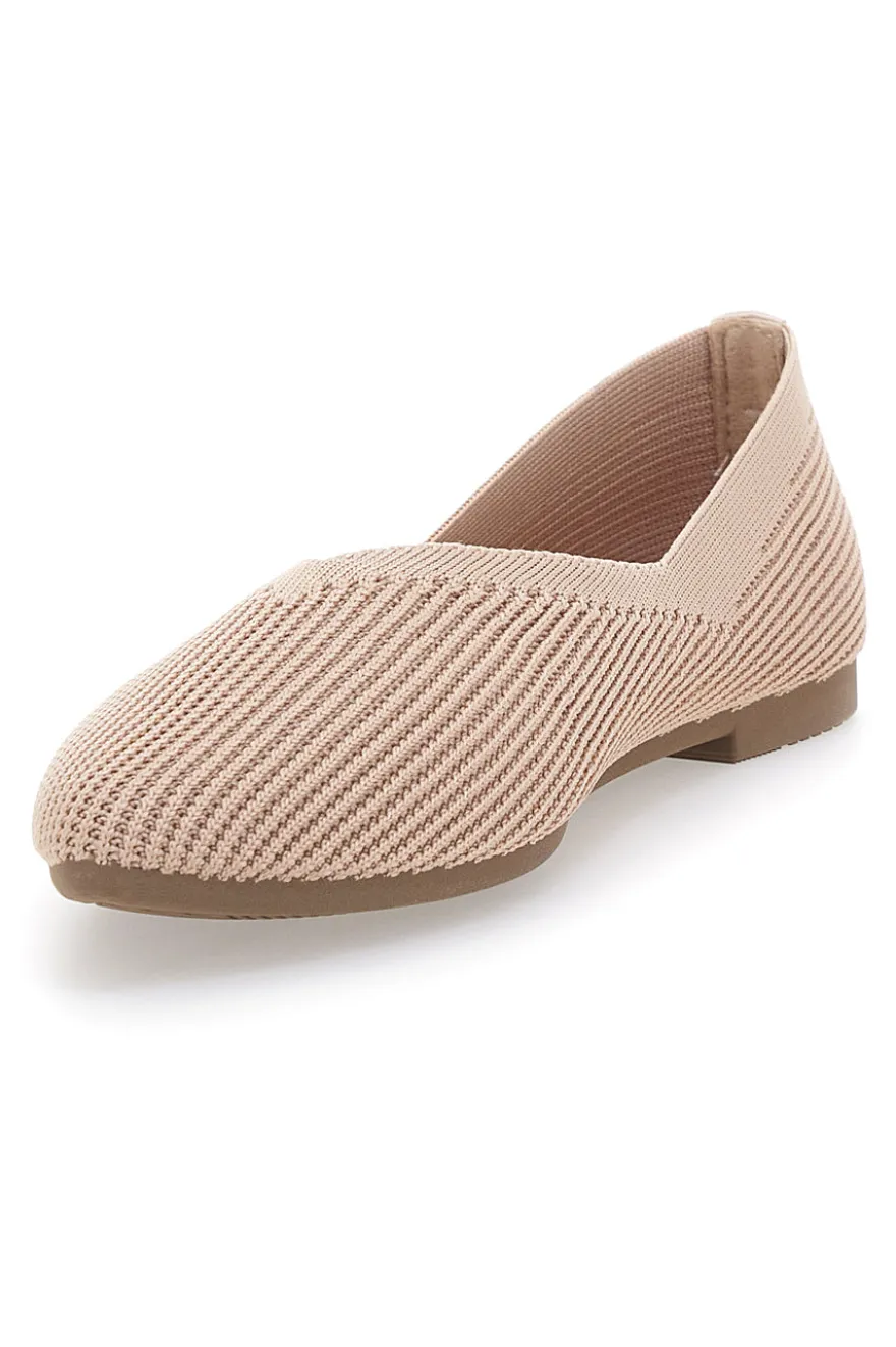 Ballerine beige in tessuto con soletta morbida The First PREA614