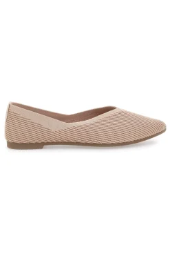 Ballerine beige in tessuto con soletta morbida The First PREA614