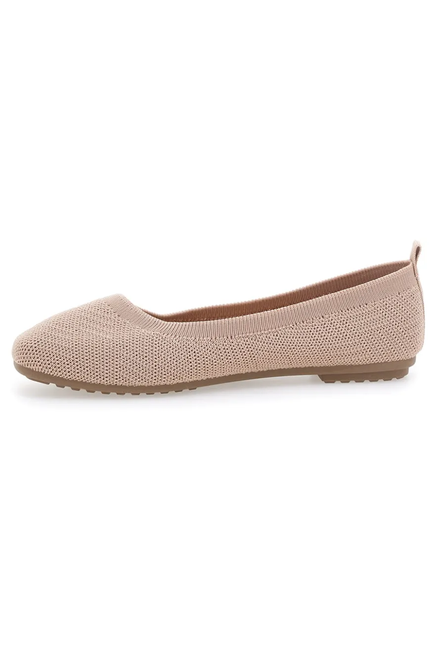 Ballerine beige in tessuto con soletta morbida The First PRE2