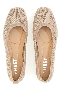 Ballerine beige in tessuto con soletta morbida The First PRE2