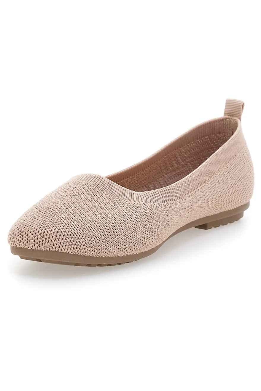 Ballerine beige in tessuto con soletta morbida The First PRE2