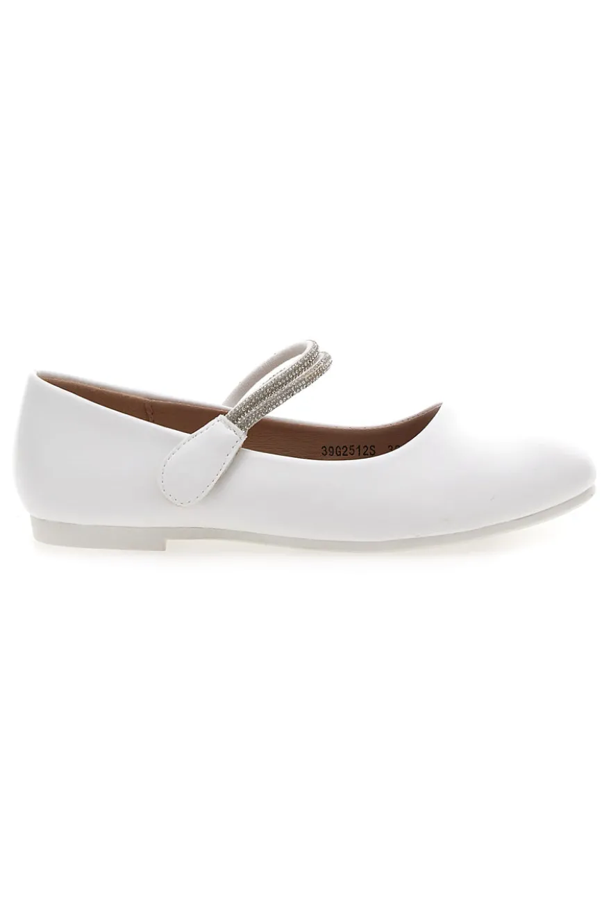 Ballerine Bianche con Cinturino con Brillantini a Strappo GRAZIE GIRL 39G2512S