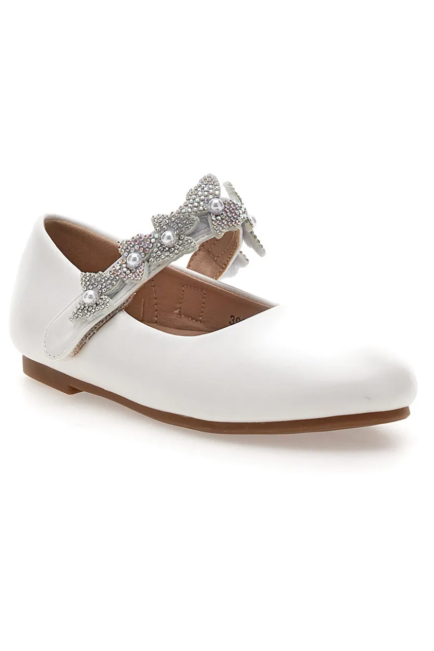 Ballerine bianche con cinturino gioiello Grazie girl 392609S