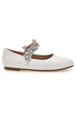 Ballerine bianche con cinturino gioiello Grazie girl 392609S