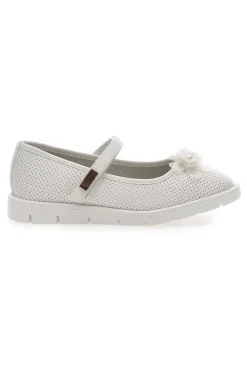 Ballerine Bianche Con Cinturino e Strappo Pitt Kids 7701