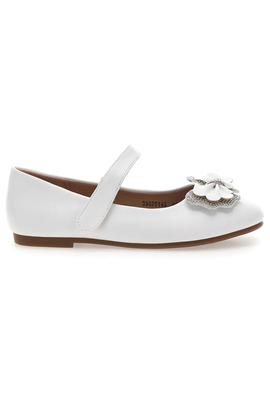 Ballerine Bianche con Cinturino e Fiocco a Fiore GRAZIE GIRL 39G2514S
