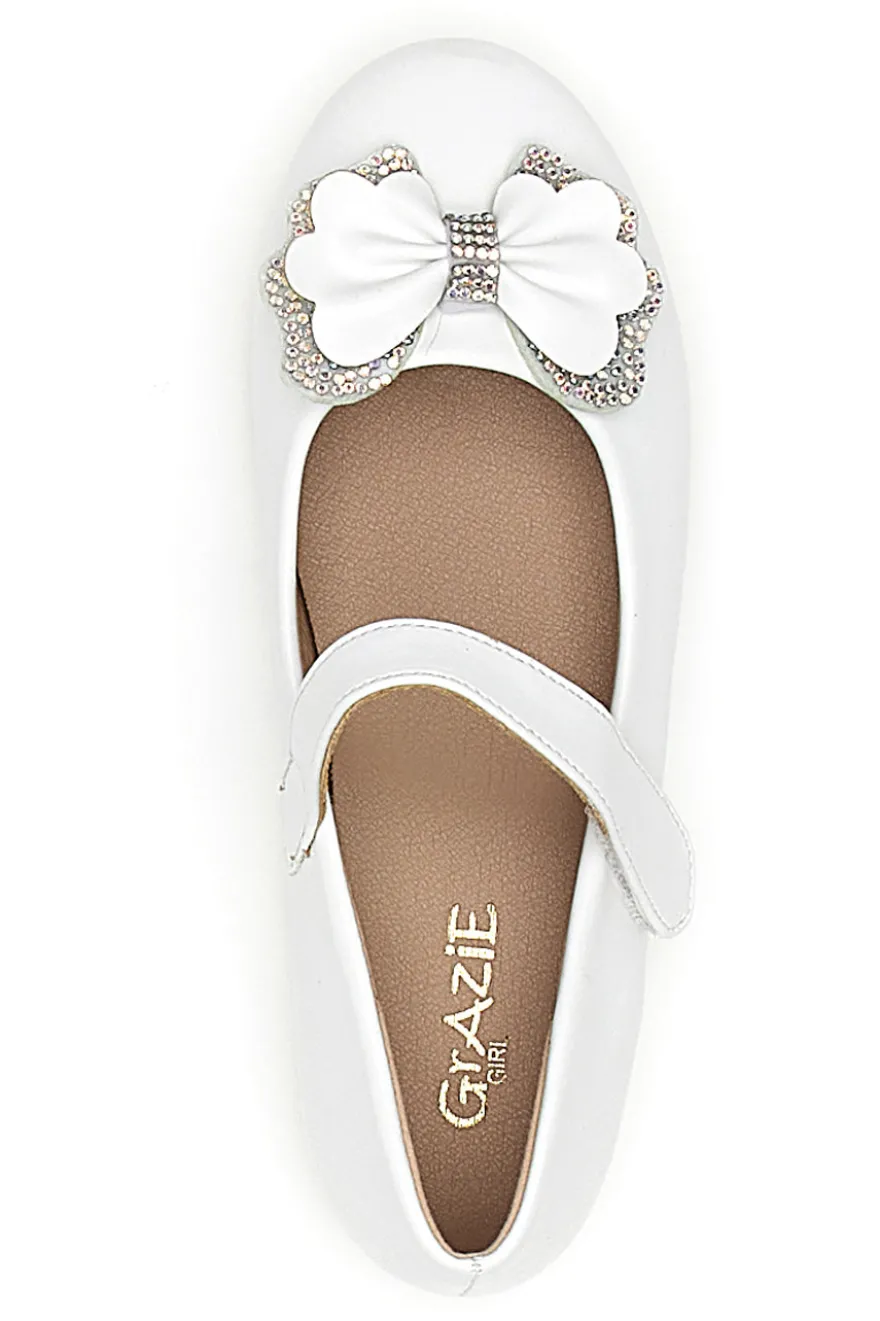 Ballerine Bianche con Cinturino e Fiocco a Fiore GRAZIE GIRL 39G2514S