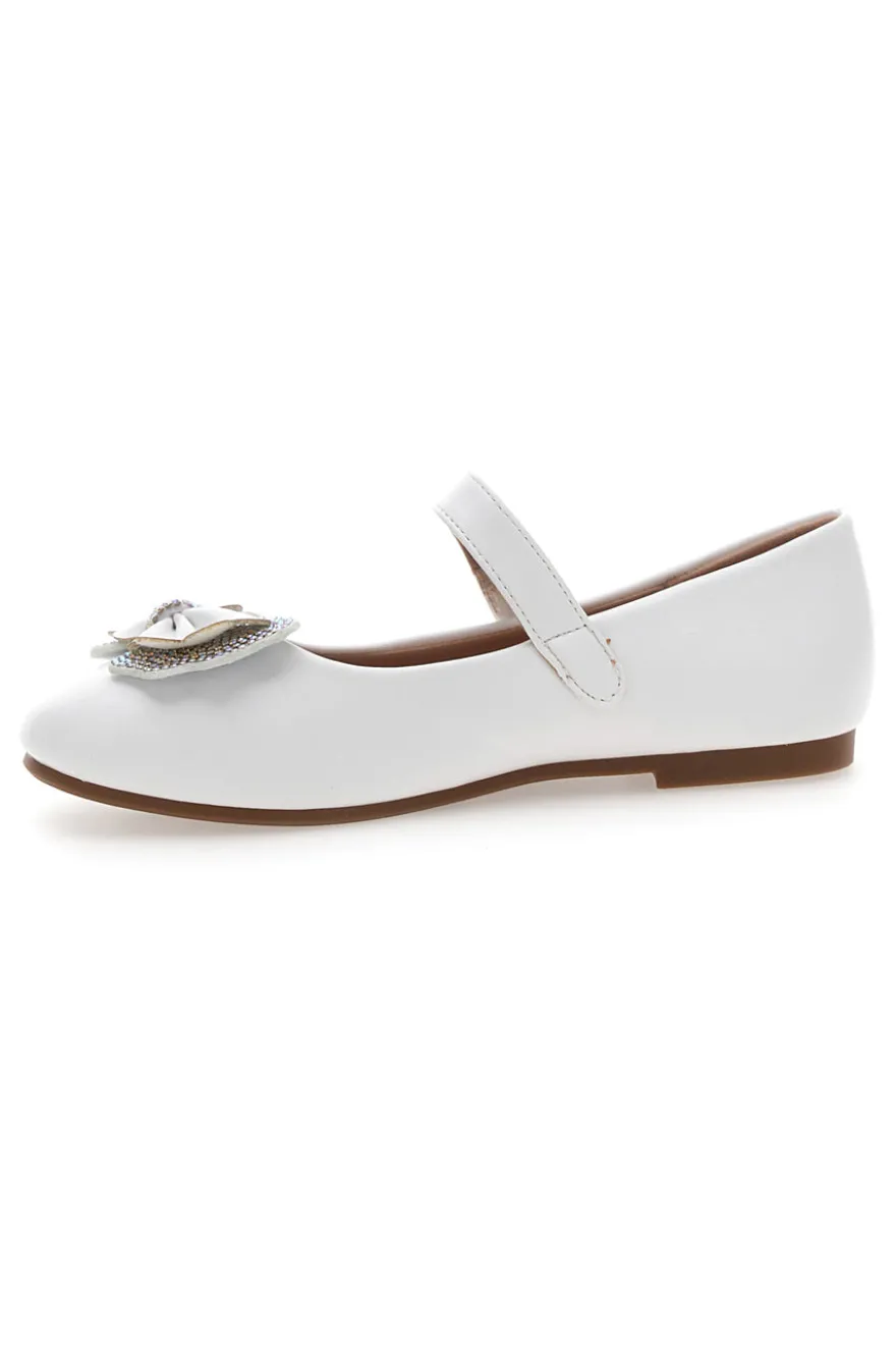 Ballerine Bianche con Cinturino e Fiocco a Fiore GRAZIE GIRL 39G2514S