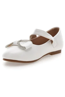 Ballerine bianche con fiocco frontale Grazie girl 392612S