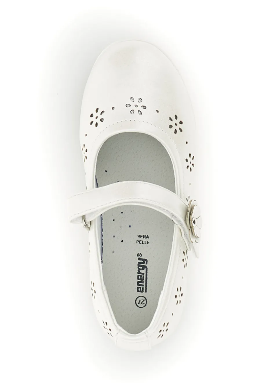Ballerine Bianche con Fiori Traforati Energy E510