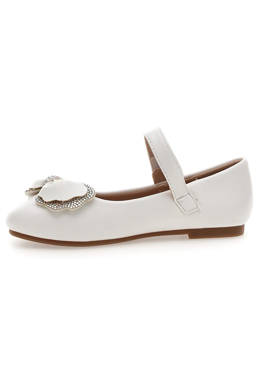 Ballerine bianche con fiocco arcobaleno Grazie girl 392608S