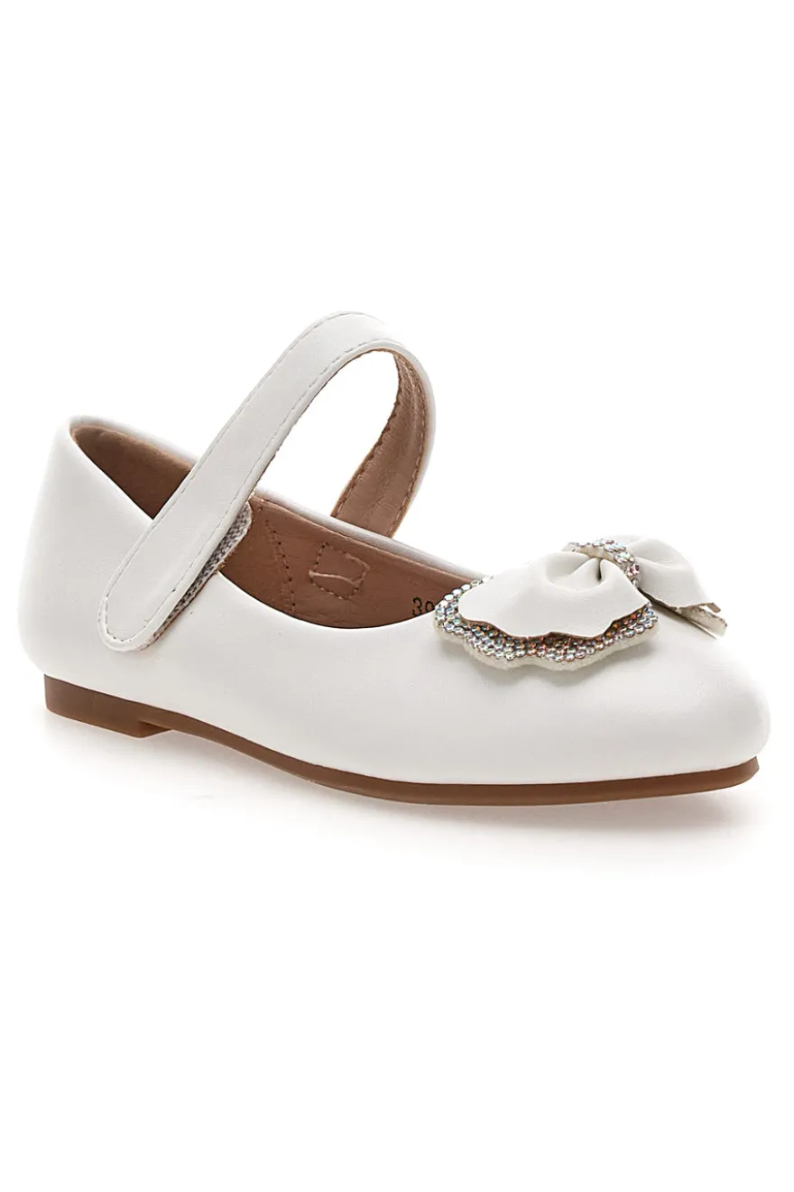 Ballerine bianche con fiocco arcobaleno Grazie girl 392608S