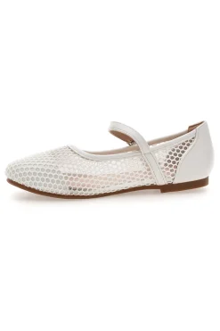 Ballerine bianche traforate con cinturino incrociato Grazie girl 392611S