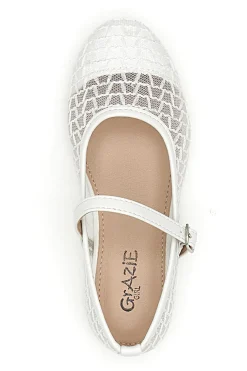 Ballerine bianche traforate con cinturino Grazie girl 392610S