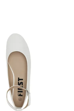 Ballerine bianche vernice con cinturino alla caviglia The First IDE1075 da Donna