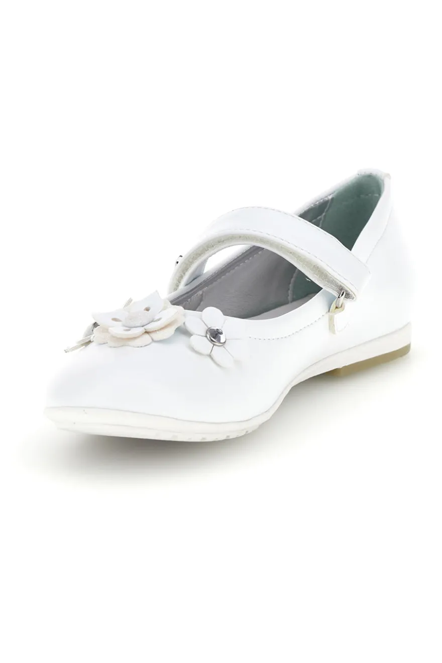 Ballerine bianco applicazioni floreali cinturino Laura biagiotti L9863C9762