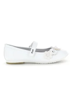 Ballerine bianco applicazioni floreali cinturino Laura biagiotti L9863C9762