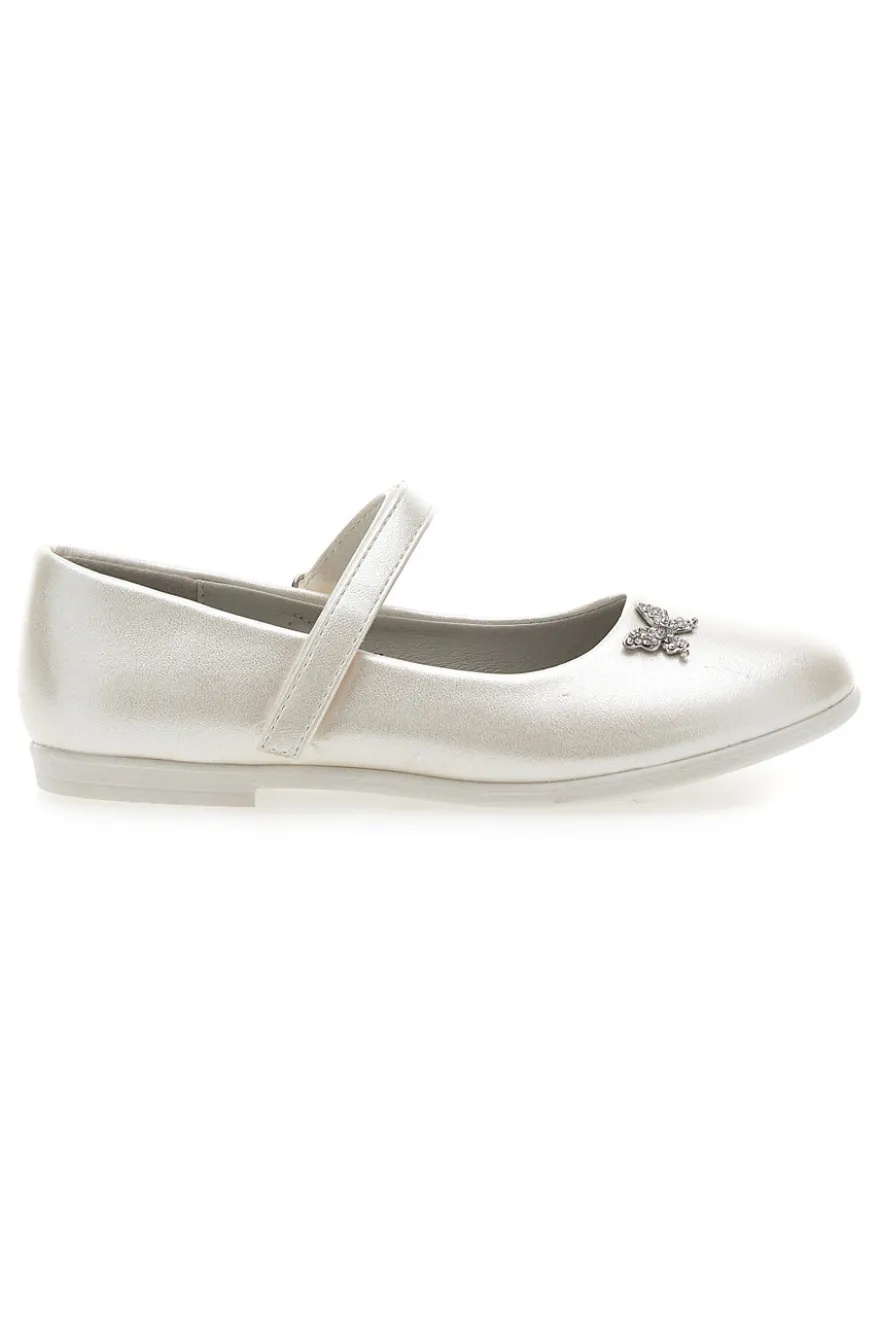 Ballerine Bianco Perlato con Farfalla Decorativa GRAZIE GIRL 39G2515S