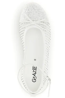 Ballerine bianco traforato cinturino regolabile Grazie girl 120568B