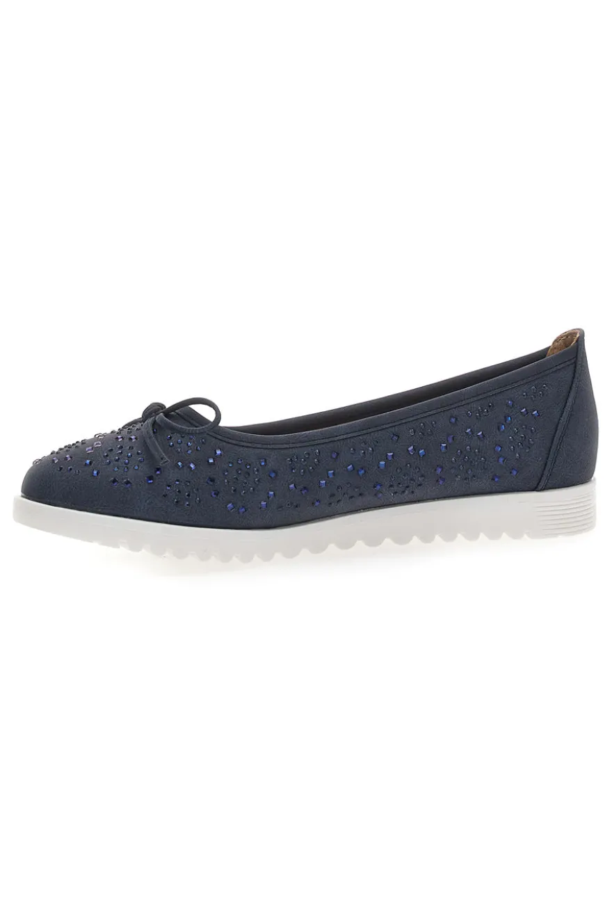 Ballerine Blu con Glitter e Fiocco Decorativo MIO TEMPO MINA362