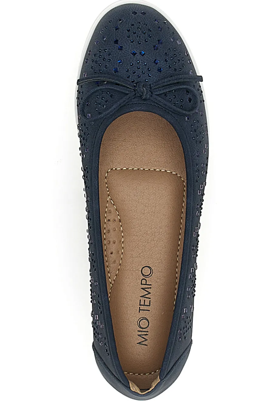Ballerine Blu con Glitter e Fiocco Decorativo MIO TEMPO MINA362